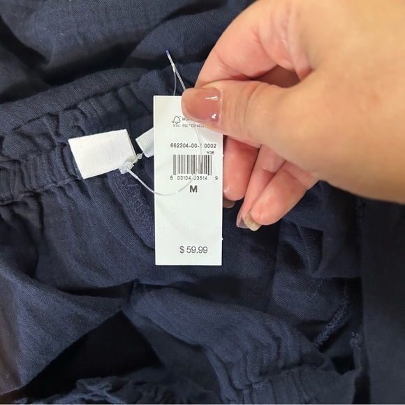 GAP Gauze Squareneck Mini Dress Navy Blue Size Medium NWT New - Picture 6 of 7